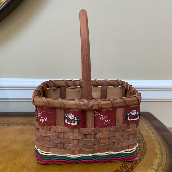 NWOT Christmas Santa HoHoHo Basket with Handle - Picture 1 of 4